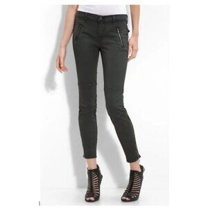 J Brand Black Agnes Skinny Moto Zip Pants 28